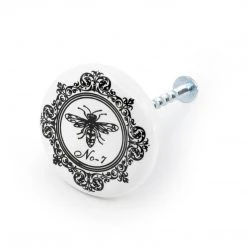 Dritz Ceramic Bee Knob, Black & White Hooks & Knobs 9 Dritz Ceramic Bee Knob, Black & White Hooks & Knobs
