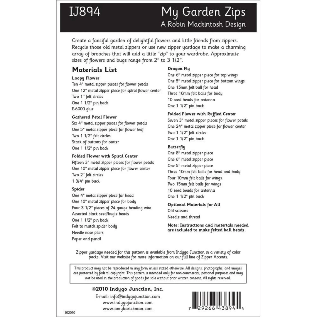 Indygo Junction Purses & Accessories My Garden Zips Pattern, PDF Download 6 Indygo Junction Purses & Accessories My Garden Zips Pattern, PDF Download