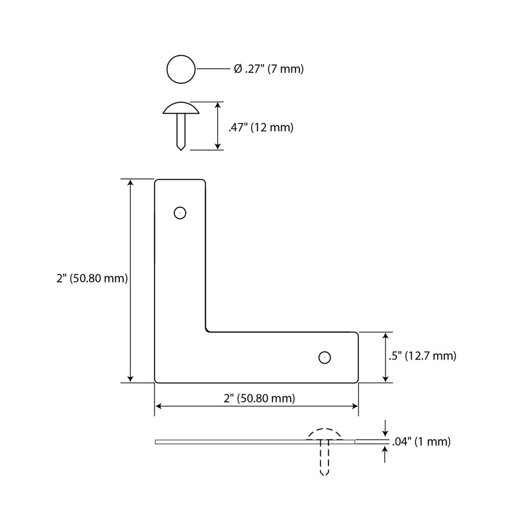 Dritz Smooth Campaign Hardware Corners, Small, 4 Pc 4 Dritz Smooth Campaign Hardware Corners, Small, 4 Pc