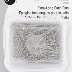 Dritz 1-5/16" Extra-Long Satin Pins, Nickel, 300 Pc