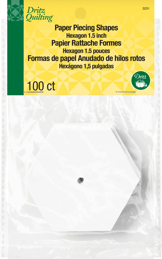 Dritz 1-1/2" Hexagon Paper Piecing Shapes, 100 Pc 3 Dritz 1-1/2" Hexagon Paper Piecing Shapes, 100 Pc