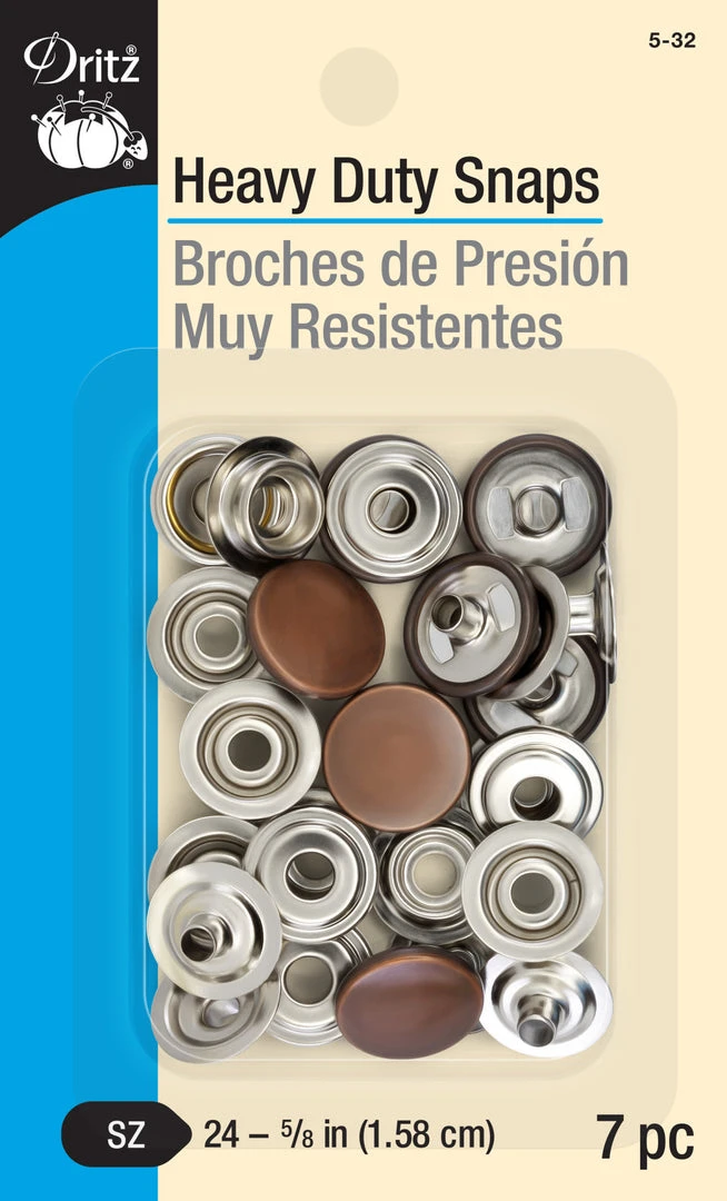 Dritz 5/8" Heavy Duty Snaps, 7 Sets 15 Dritz 5/8" Heavy Duty Snaps, 7 Sets