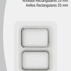 Dritz 1" Rectangle Rings, Nickel, 2 Pc