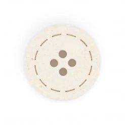 Dritz Recycled Cotton Round Stitch Button, 20mm, 3 Pc Buttons & Cover Buttons