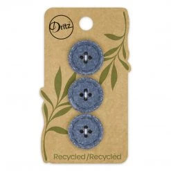 Dritz Recycled Cotton Round Stitch Button, 20mm, 3 Pc Buttons & Cover Buttons