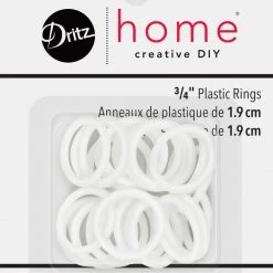 Handicraft Store Online 23 Dritz 3/4" Plastic Rings, White, 24 Pc Curtain Grommets & Rings