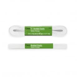 Dritz 1/2" Braided Elastic, White Elastics