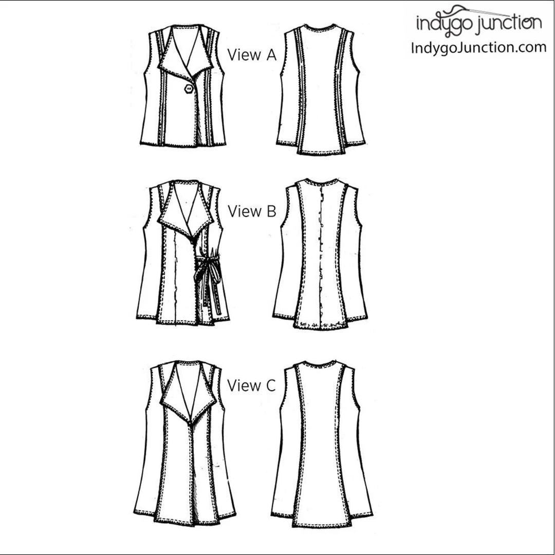 Indygo Junction Modern Silhouette Vest Pattern 5 Indygo Junction Modern Silhouette Vest Pattern