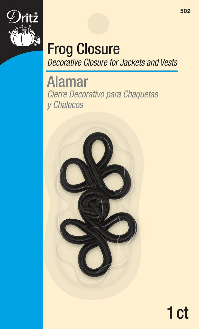 Dritz 2" Frog Closure Set, Black 3 Dritz 2" Frog Closure Set, Black