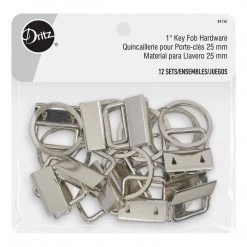 Dritz 1" Key Fob Hardware, Nickel, 12 Sets