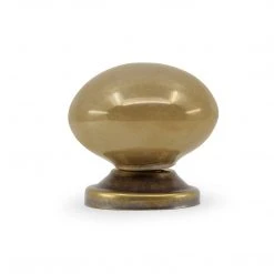 Dritz Ceramic Fancy Glaze Knob, Brown