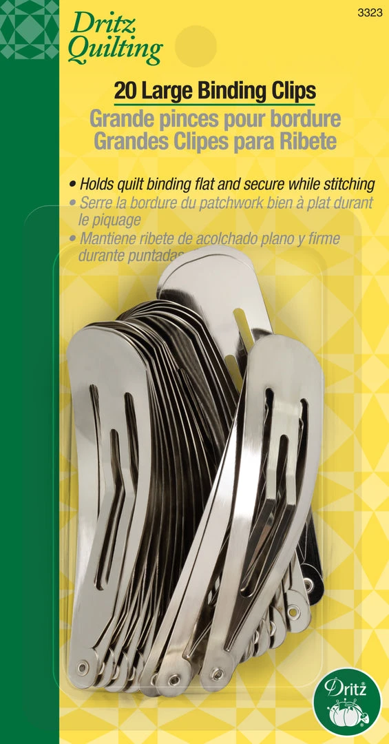 Dritz Quilting Accessories Large Binding Clips, Silver, 20 Pc 3 Dritz Quilting Accessories Large Binding Clips, Silver, 20 Pc