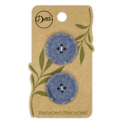 Dritz Recycled Cotton Round Stitch Button, 25mm, 2 Pc Buttons & Cover Buttons