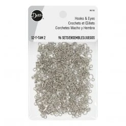 Dritz Hooks & Eyes, 96 Sets, Nickel Bulk Notions