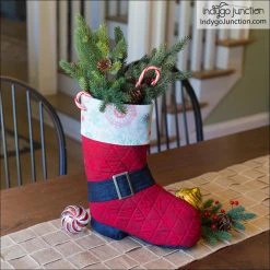 Indygo Junction Holiday Santa's Stand-Up Christmas Stocking Pattern