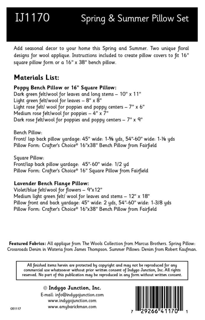 Indygo Junction Spring & Summer Pillow Set Pattern, PDF Download Home & Storage 4 Indygo Junction Spring & Summer Pillow Set Pattern, PDF Download Home & Storage