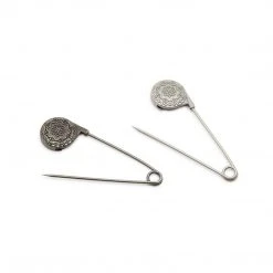 LoRan Vintage Flower Metal Shawl Pins, Silver, 2 Pc Embroidery 7 LoRan Vintage Flower Metal Shawl Pins, Silver, 2 Pc Embroidery