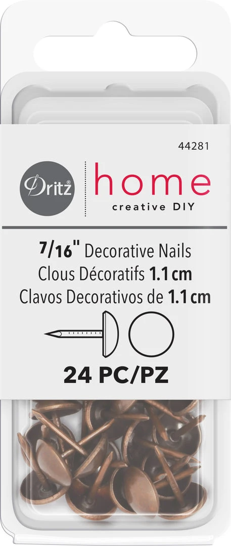 Dritz Decorative Nails & Tacks 7/16" Smooth Decorative Nails, 24 Pc 35 Dritz Decorative Nails & Tacks 7/16" Smooth Decorative Nails, 24 Pc