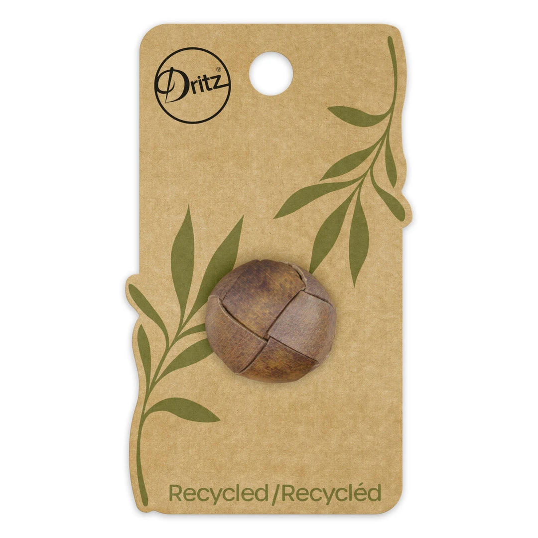 Dritz Recycled Leather Round Shank Button, 23mm 3 Dritz Recycled Leather Round Shank Button, 23mm