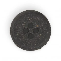 Dritz Buttons & Cover Buttons Recycled Leather Round Button, 18mm, Black, 2 Pc