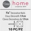 Dritz Decorative Nails & Tacks 3/4" Square Decorative Nails, Nickel, 10 Pc