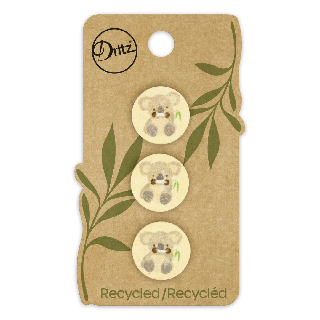 Dritz Recycled Cotton Koala Button, 18mm, 3 Pc 17 Dritz Recycled Cotton Koala Button, 18mm, 3 Pc