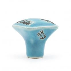Dritz Outlet Ceramic Distressed Square Knob, Turquoise