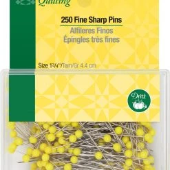 Dritz 1-3/4" Fine Sharp Pins, Yellow, 250 Pc Pins, Needles & Tacks