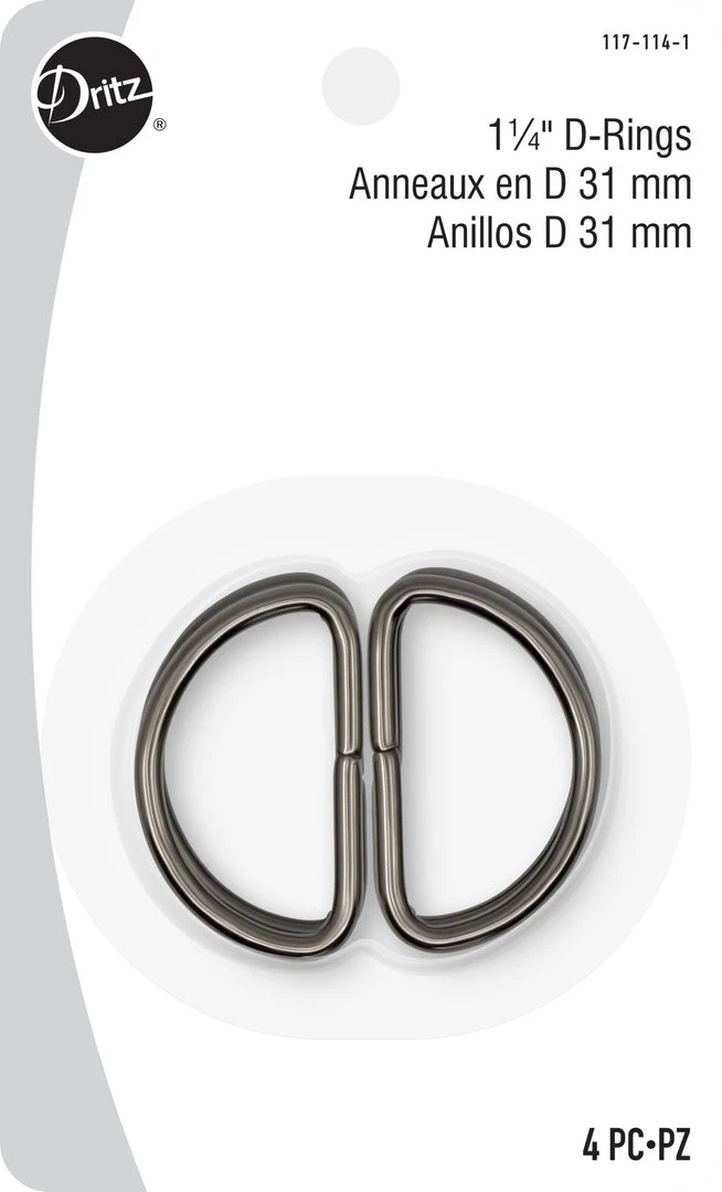 Dritz 1-1/4" D-Rings, 4 Pc 12 Dritz 1-1/4" D-Rings, 4 Pc