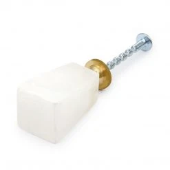 Dritz Stone Tapered Knob, White