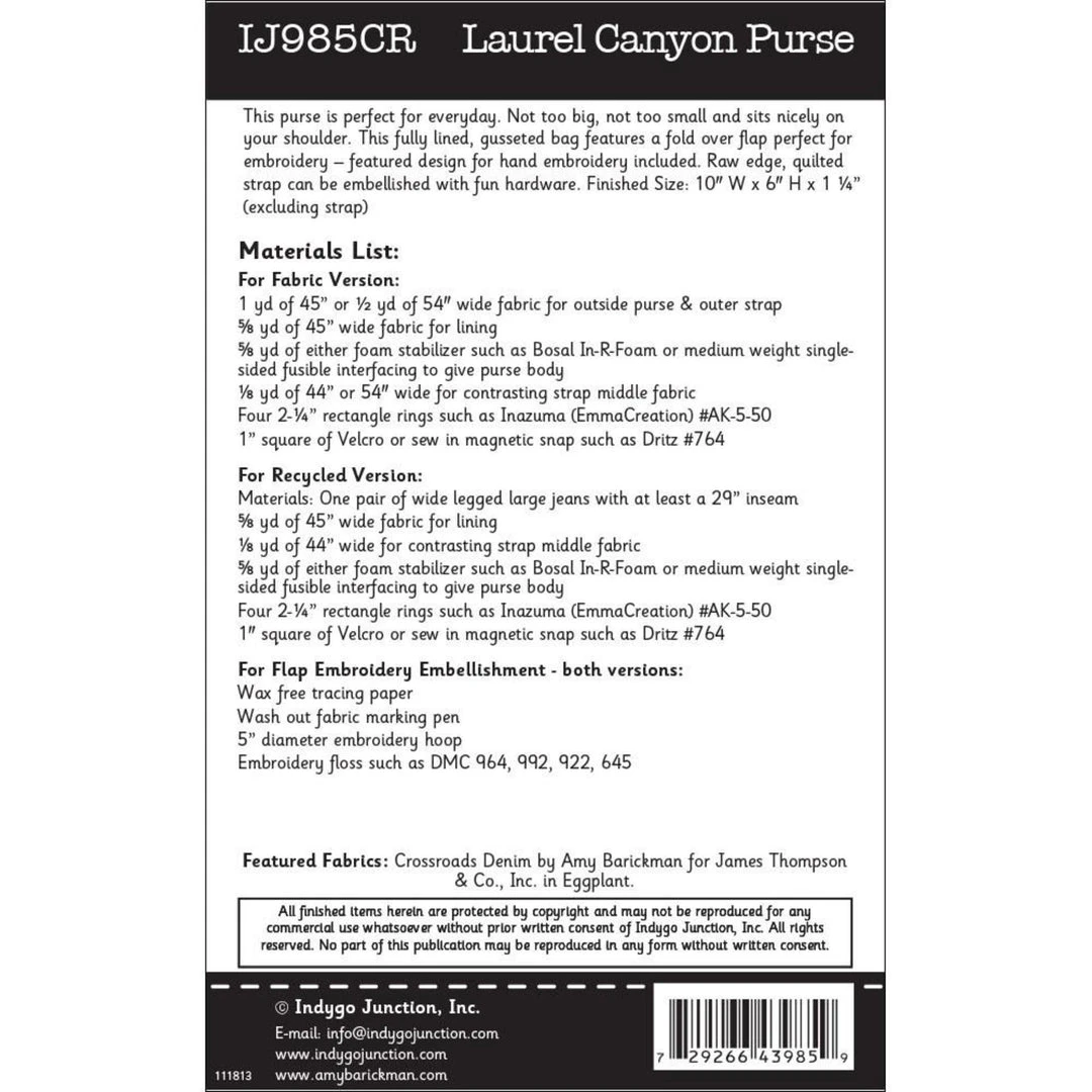 Indygo Junction Laurel Canyon Purse Pattern, PDF Download Purses & Accessories 4 Indygo Junction Laurel Canyon Purse Pattern, PDF Download Purses & Accessories
