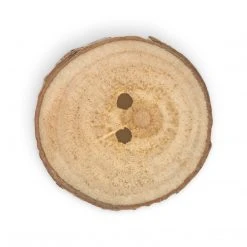 Dritz Buttons & Cover Buttons Sustainable Wood Grain Round Button, 30mm, Light Brown