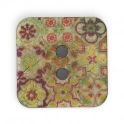 Dritz Sustainable Coconut Square Button, 35mm, Multicolor Print Buttons & Cover Buttons
