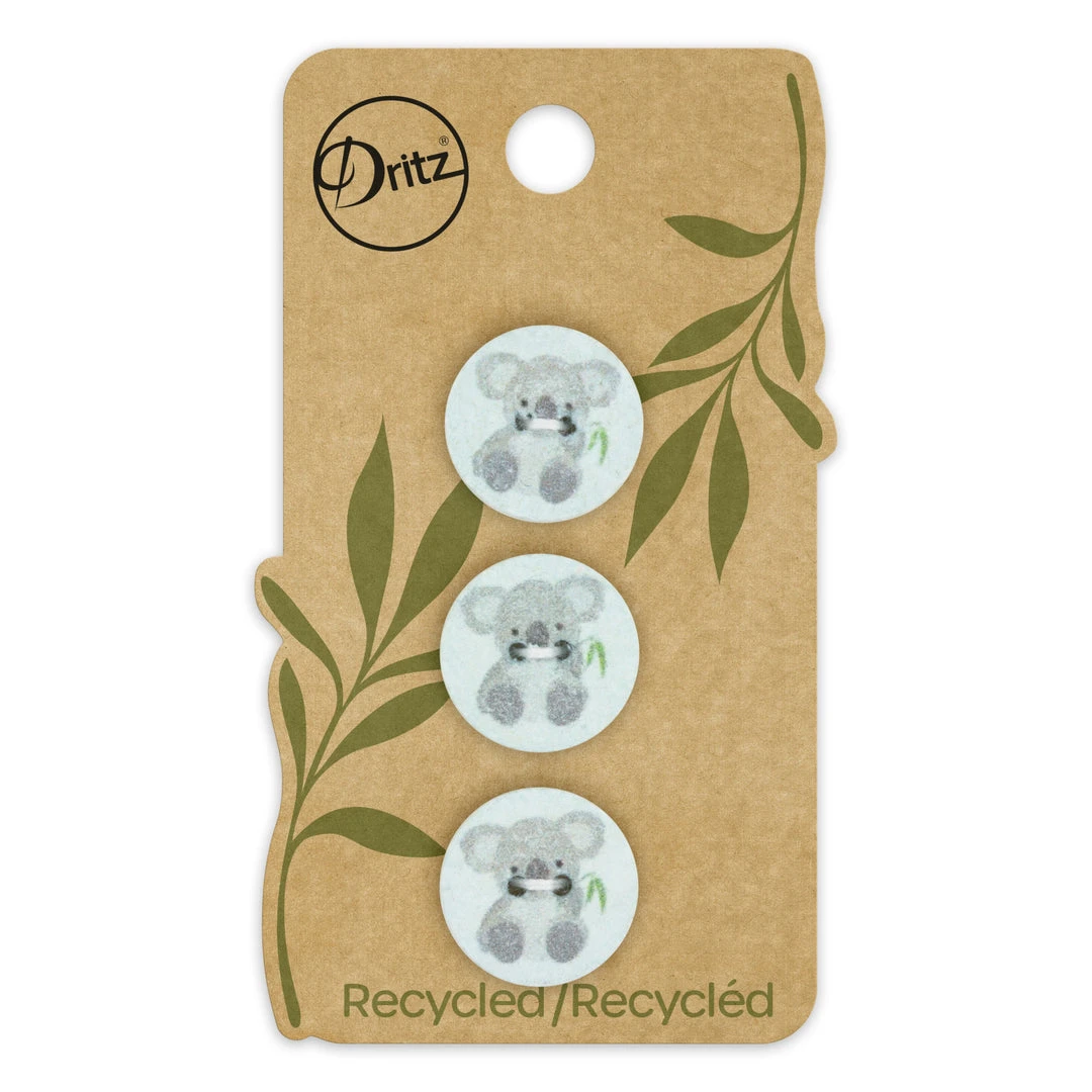 Dritz Recycled Cotton Koala Button, 18mm, 3 Pc 10 Dritz Recycled Cotton Koala Button, 18mm, 3 Pc
