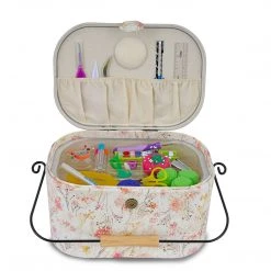 Dritz Oval Sewing Basket With Metal Handle, Large Sewing Baskets & Storage