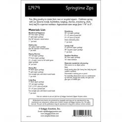 Indygo Junction Purses & Accessories Springtime Zips Pins & Necklace Pattern, PDF Download