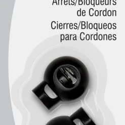 Dritz Cord Locks & Stops, Black, 2 Pc