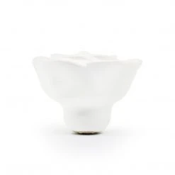 Dritz Ceramic Flower Knob, White