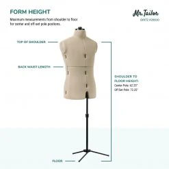 Dritz Dress Forms Mr. Tailor Adjustable Male Form
