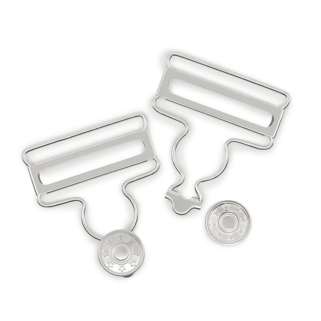 Dritz 1-3/4" Overall Buckles With No-Sew Buttons, Nickel, 2 Pc 5 Dritz 1-3/4" Overall Buckles With No-Sew Buttons, Nickel, 2 Pc