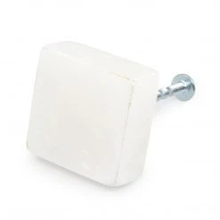 Dritz Stone Square Knob, White Outlet