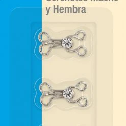 Dritz Hooks & Eyes With Rhinestones, 3 Sets, Nickel