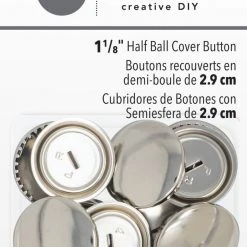 Dritz 1-1/8" Half Ball Cover Buttons, Nickel, 6 Pc