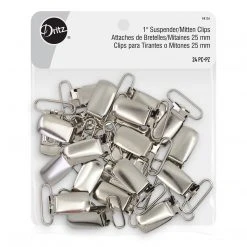 Dritz Bulk Notions 1" Suspender/Mitten Clips, 24 Pc, Nickel