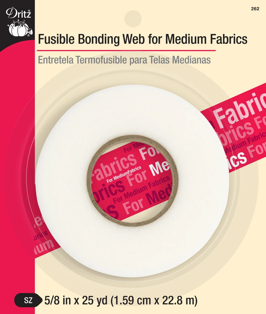 Dritz Adhesives & Tape 5/8" Fusible Bonding Web For Medium Fabrics, White, 25 Yd 3 Dritz Adhesives & Tape 5/8" Fusible Bonding Web For Medium Fabrics, White, 25 Yd